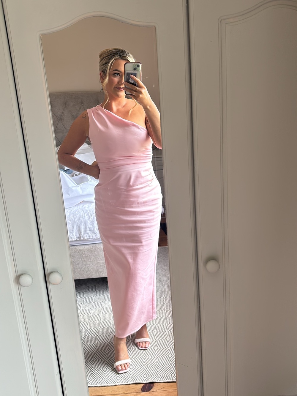 One-Shoulder Pink Evening Dress (Bridesmaid/ Wedding Guest) - Picture 4 of 4